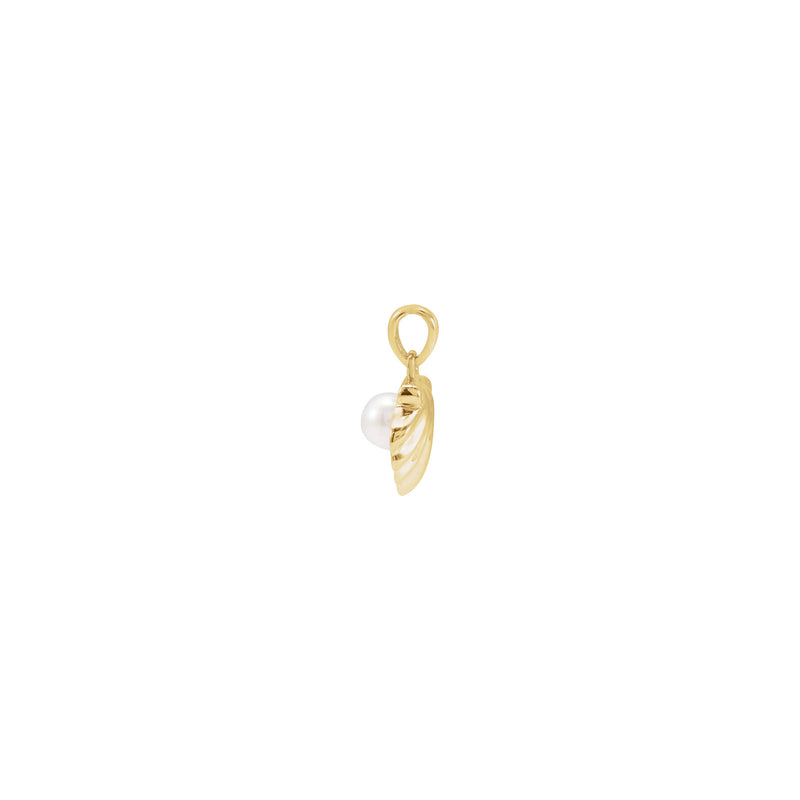 White Freshwater Pearl Shell Pendant (14K) side - Popular Jewelry - New York