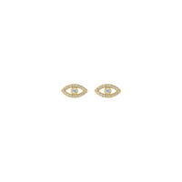 Clustdlysau Bridfa Llygad Drwg Sapphire Gwyn (14K) ar y blaen - Popular Jewelry - Efrog Newydd