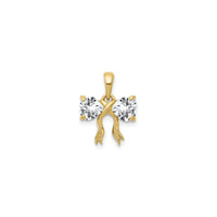 വൈറ്റ് ടോപസ് ബോ പെൻഡൻ്റ് (14K) ഫ്രണ്ട് - Popular Jewelry - ന്യൂയോര്ക്ക്
