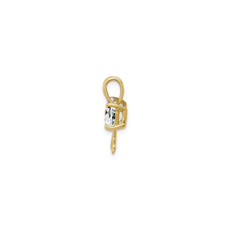 White Topaz Bow Pendant (14K) side - Popular Jewelry - New York