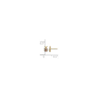 White and Red CZ Ladybug Post Stud Earrings (14K)