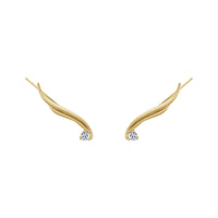 Awọn olutẹ eti Diamond Winged (14K) iwaju - Popular Jewelry - Niu Yoki