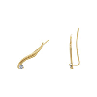 Странични качувачи со крилести дијамантски уши (14K) - Popular Jewelry - Њујорк
