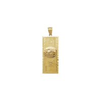 Liontin Uang Seratus Dolar $100 (14K) vertikal depan - Popular Jewelry - New York