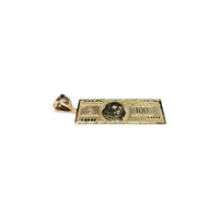 Colgante de billete de cien dólares de $100 (14K) horizontal - Popular Jewelry - Nueva York
