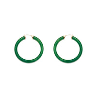 Jade Hoop Earrings (14K)