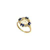 Navy Blue Panzdeh Year Quinceañera Ring (14K)