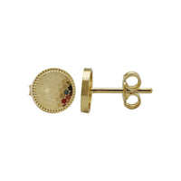 Diamond-Cut Sequin Round Stud Earrings (14K)