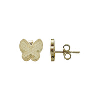 Diamond-Cut Honeycomb Butterfly Stud Earrings (14K)