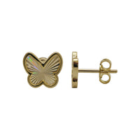 Sunburst Diamond-Cut Butterfly Stud Earrings (14K)