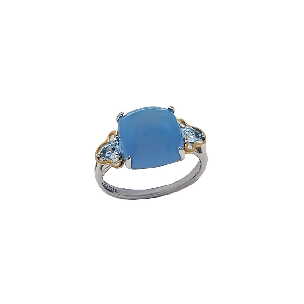 Blue Jade and Topaz Ring (18K)