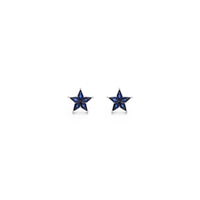 Cosmic Blue Sapphire Star Stud Earrings (18K)