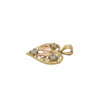 Two-Tone Elephant Heart CZ Pendant (14K)