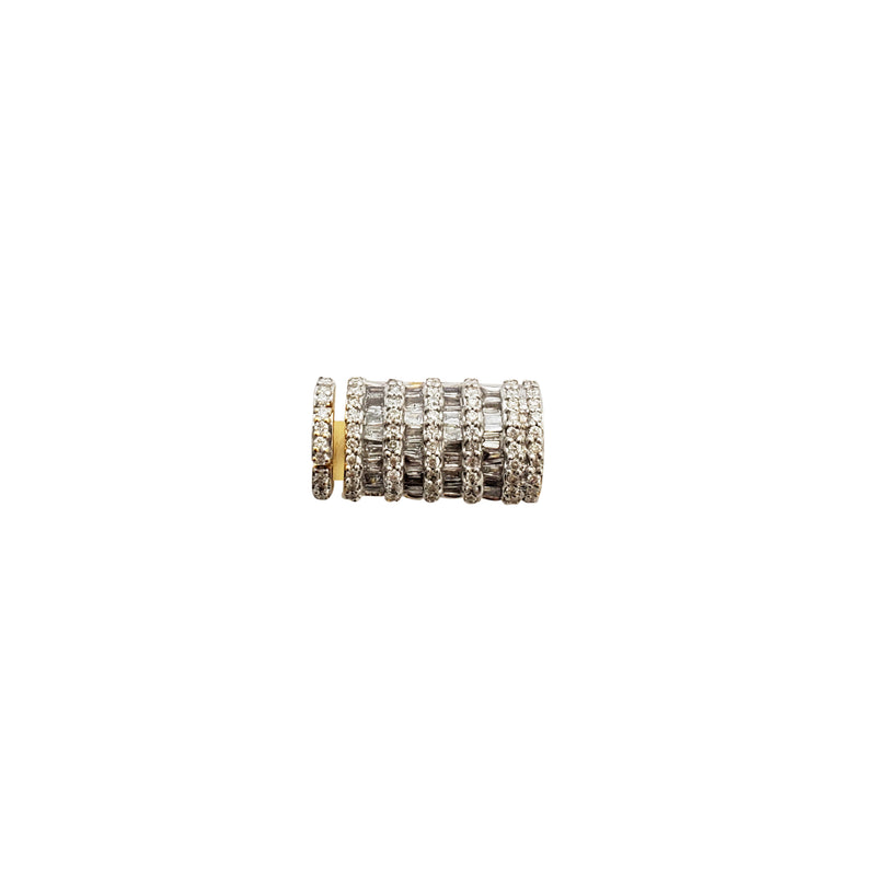 Diamond Baguette & Round Lock (14K)