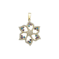 Zirconia Multi-Color Flower Pendant (14K)
