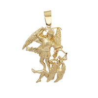 Zirconia Textured Saint Michael Pendant (14K)
