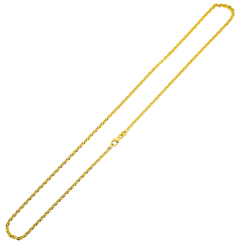 Diamond-Cut Flat Cable Chain (14K)