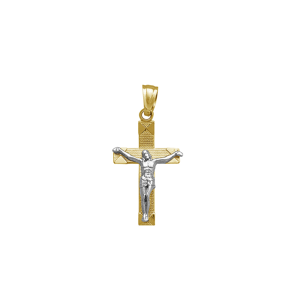 Two-Tone Crucifix Pendant (14K)