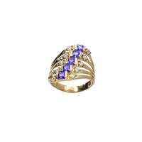 Zirconia Red Semanario 5 Row Lady Ring (14K)