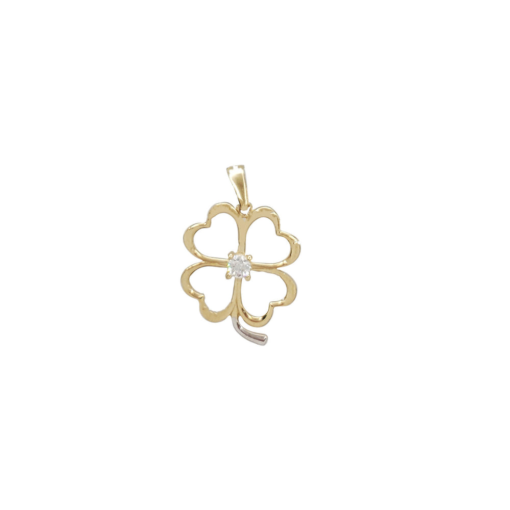 Two-Tone Four-Leaf Clover Pendant (14K)