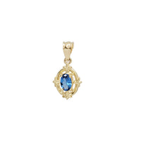 Oval Blue Stones Pendant (14K)