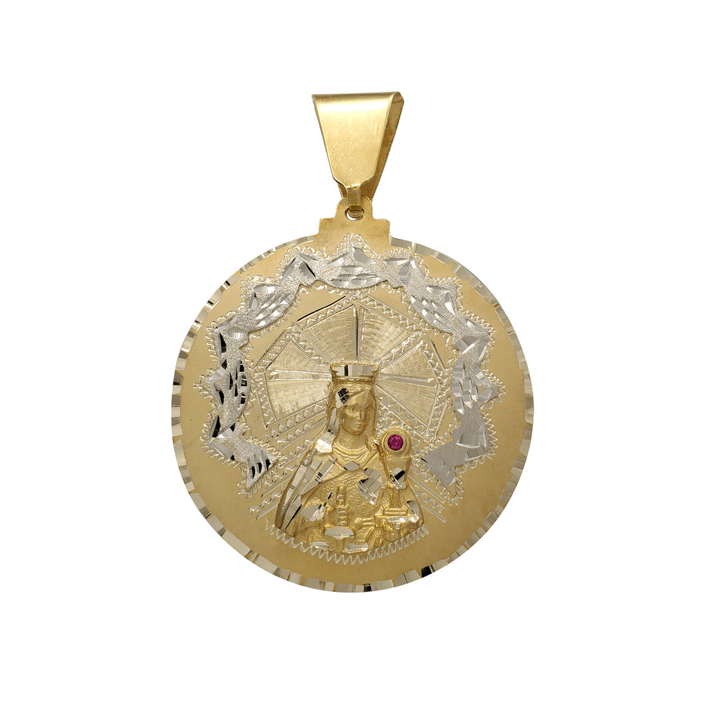 Zirconia Santa Barbara Round Medallion Pendant (14K)