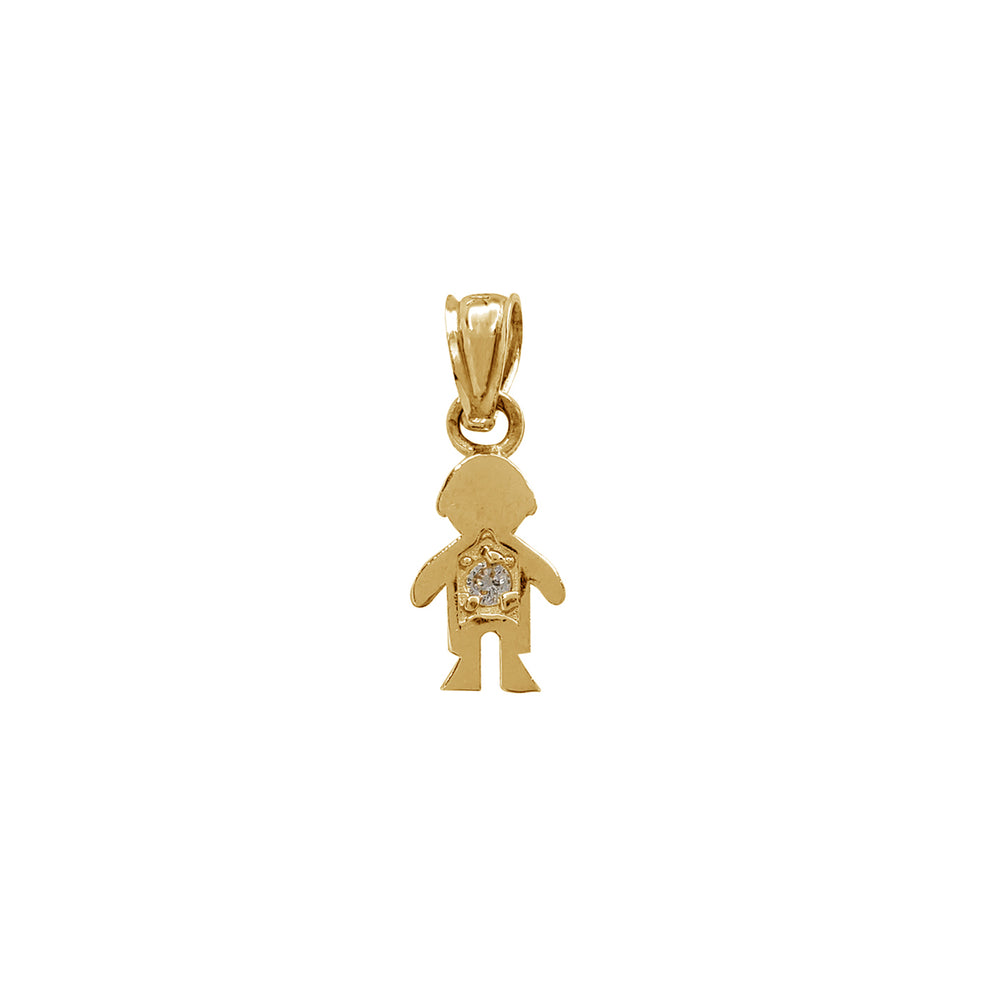 Zirconia Silhouette Boy Pendant (14K)