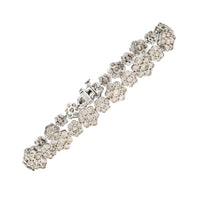 Diamond Flower Tennis Bracelet (14K).