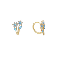 Flower Bouquet Huggie Earrings (14K)
