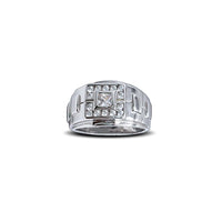 Iced-Out Square Men's Ring (Silver)