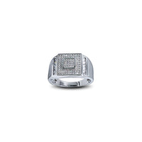 Pave Double Square Men's Ring (Silver)