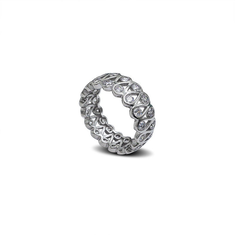 Zirconia Fancy Band Ring (Silver)