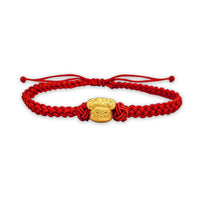 Bracciale in corda rossa in u zodiacu cinese Good Fortune Baby Capre (24K)