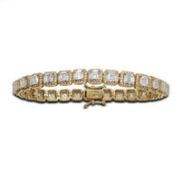Zirconia Square Radiant-Cut Tennis Bracelet (Silver)