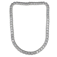 Četvrtasta teniska ogrlica blistavog kroja od cirkonija (srebrna)