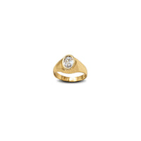 Oval Zirconia Kid/Pinky Signet Ring (14K)