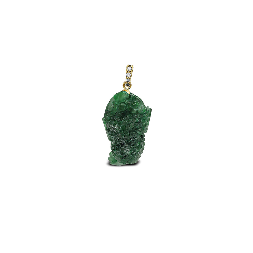Diamond Pixiu Jade Pendant (14K)