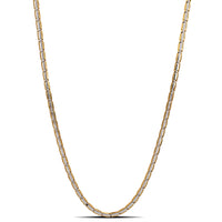 Solid Two-Tone Flat Mariner Chain Necklace (14K)