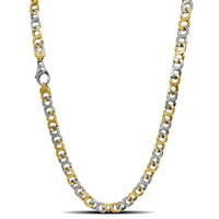 Dvobarvna verižična ogrlica z 8 členi (14K)