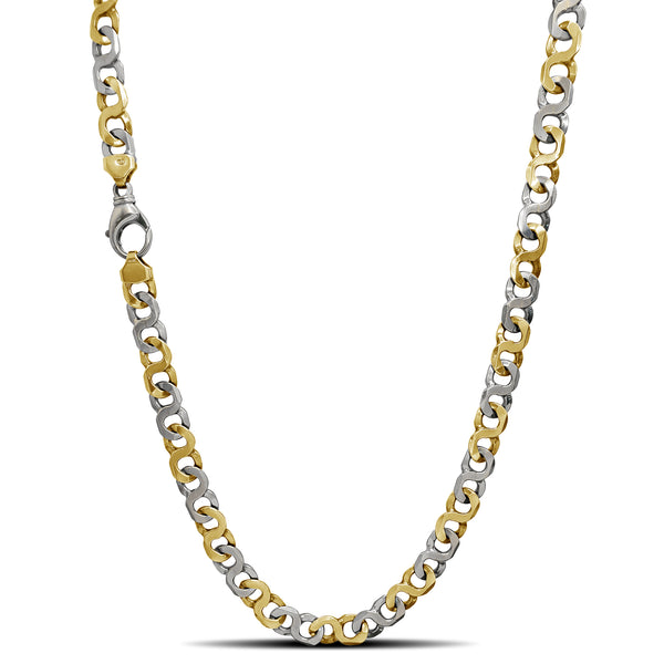 Two-Tone 8-Link Chain Necklace (14K)