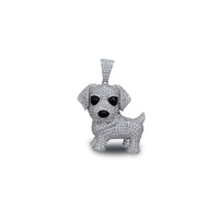 Iced-Out Puppy Dog Pendant (Silver)