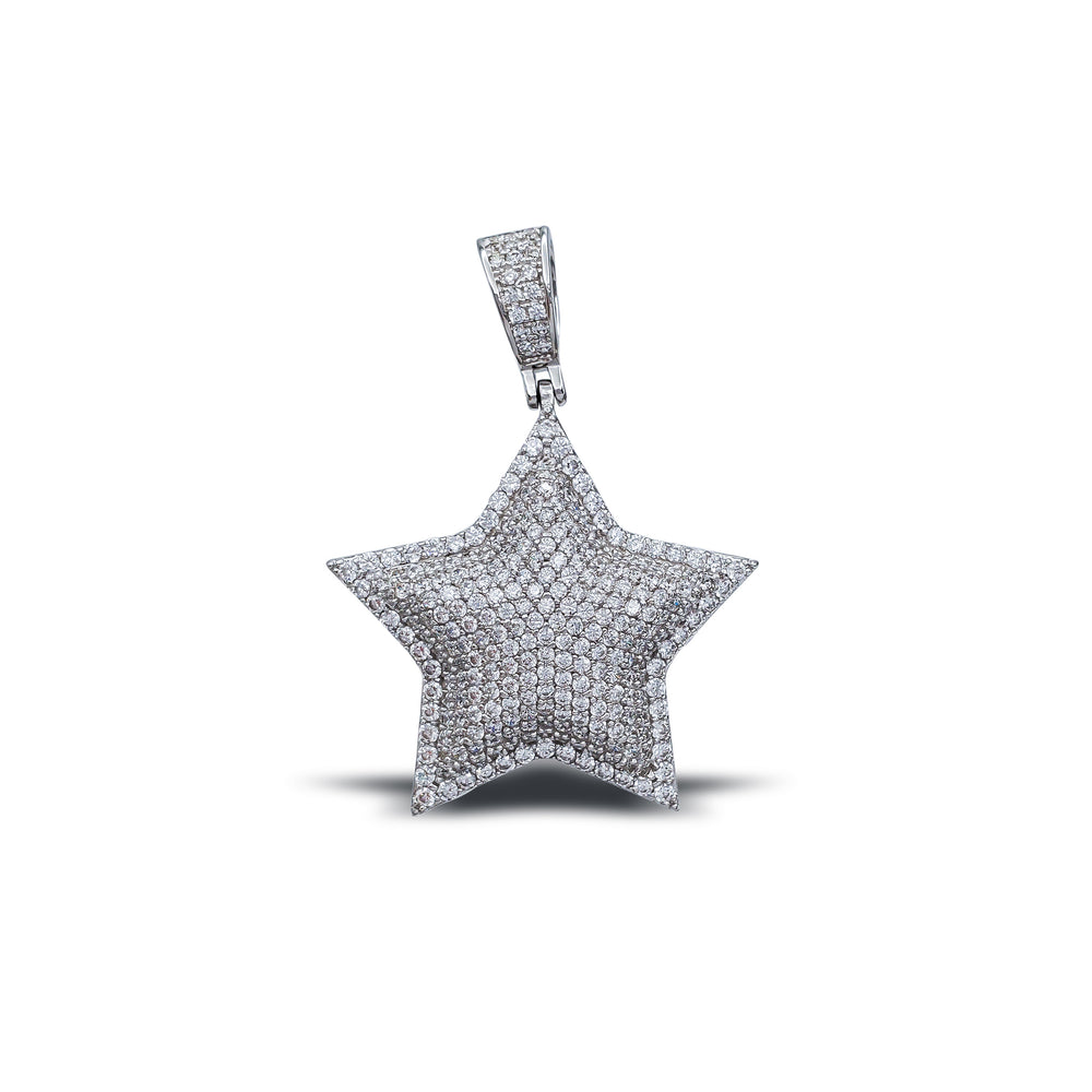 Iced-Out Star Pendant (Silver)