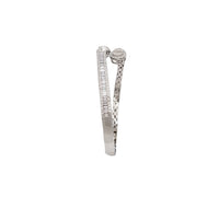 Zirconia Baguette Bangle Bracelet (Silver)