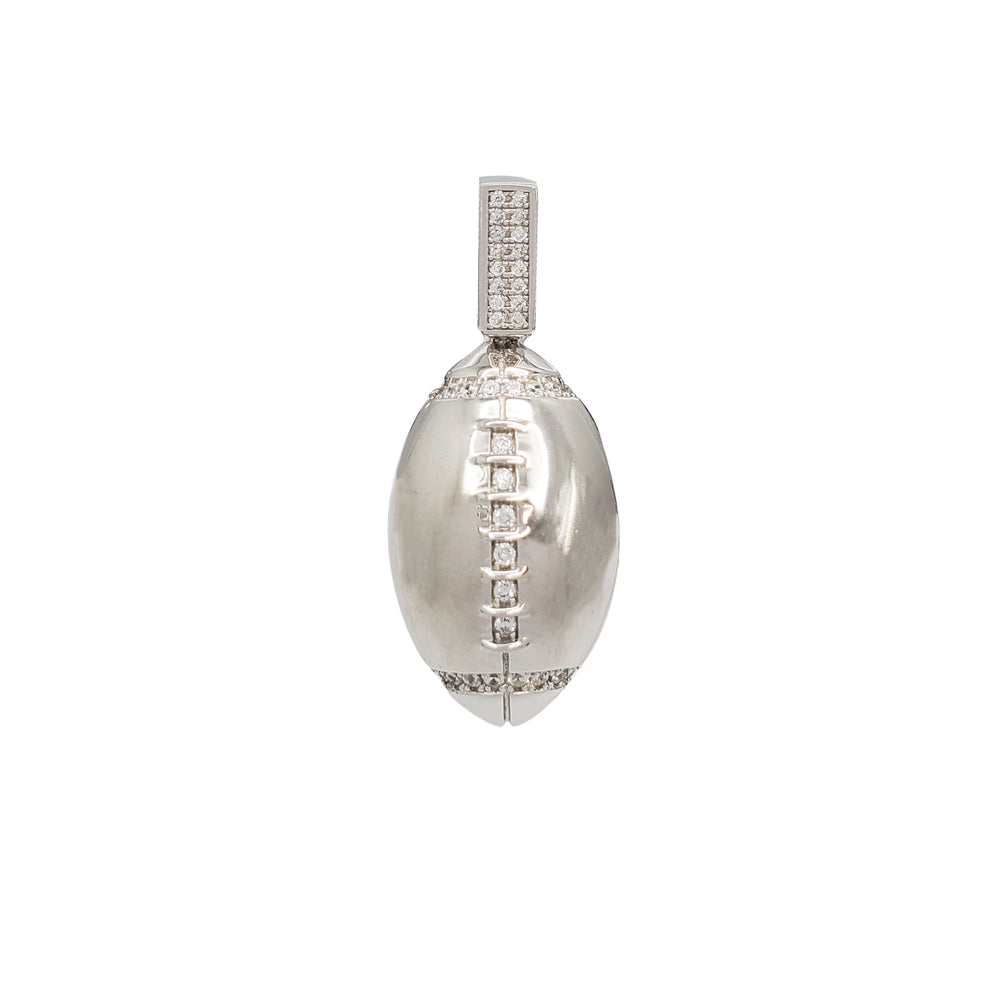 Zirconia Football Ball Pendant (Silver)