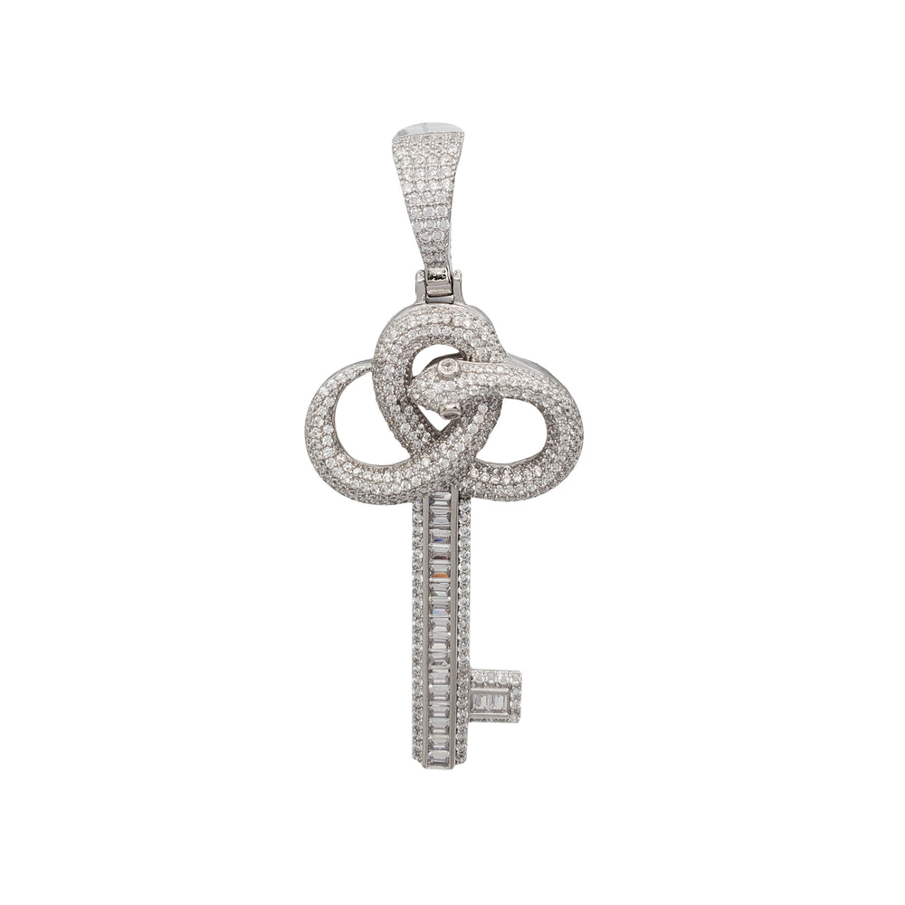 Zirconia Snake Key Pendant (Silver)