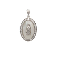 Zirconia Virgin Mary Oval Pedant (Silver)