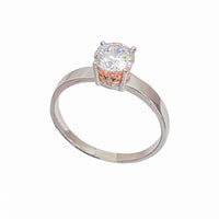 I-Sterling Silver Cubic Zirconia Solitaire Ring
