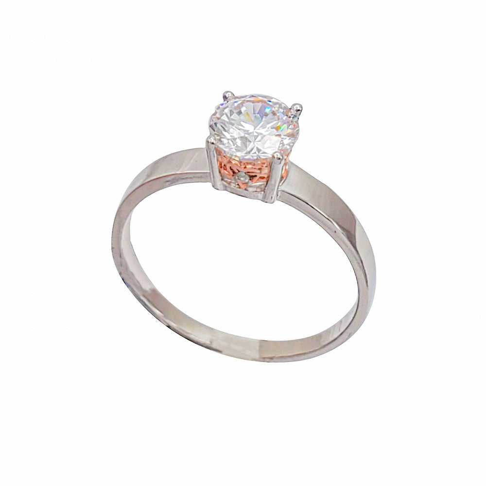 Sterling Silver Cubic Zirconia Solitaire Ring