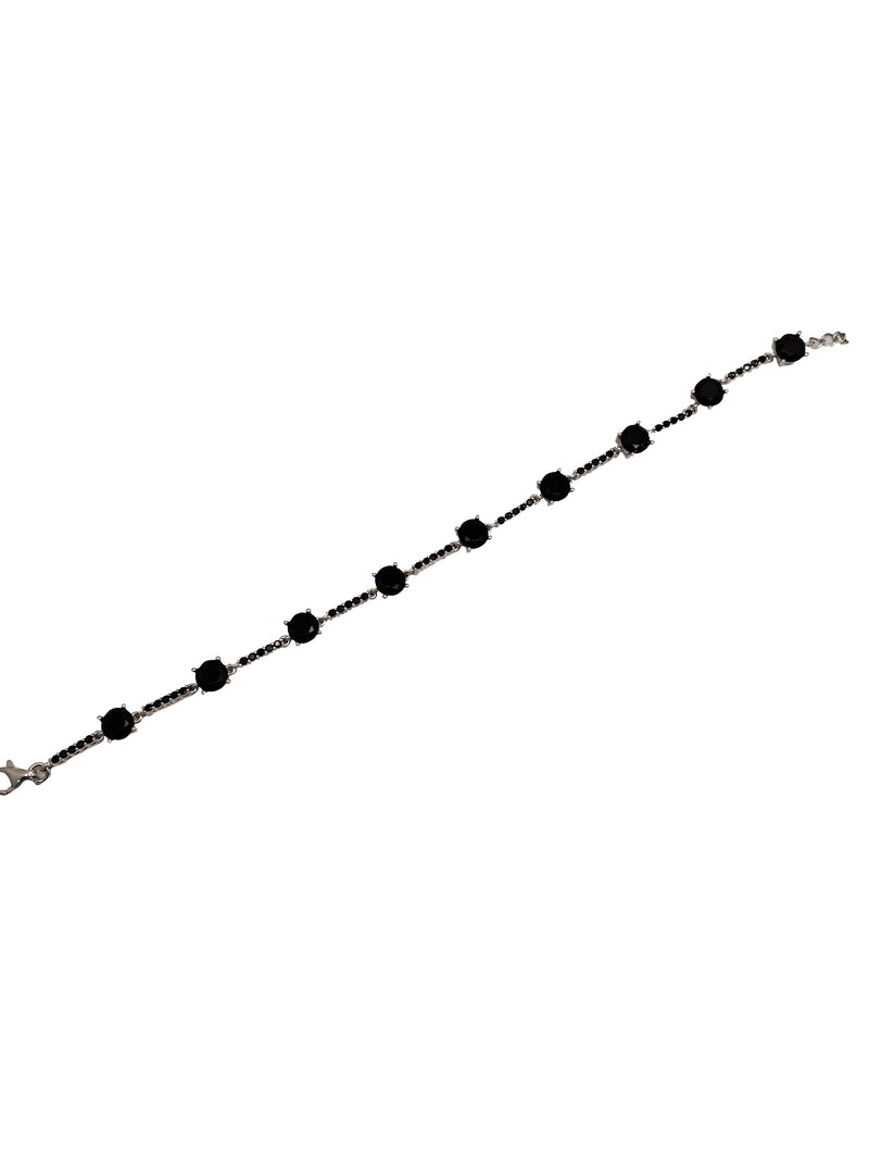 Black Cubic Zirconia Bracelet (Silver)