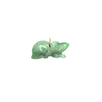 Colgante de jade con signo del zodiaco de rata (14K)